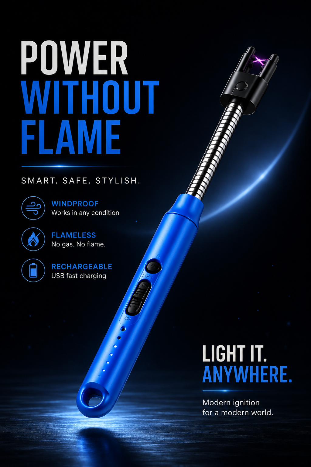Rechargeable Electric Arc Lighter – Flexible Long Neck