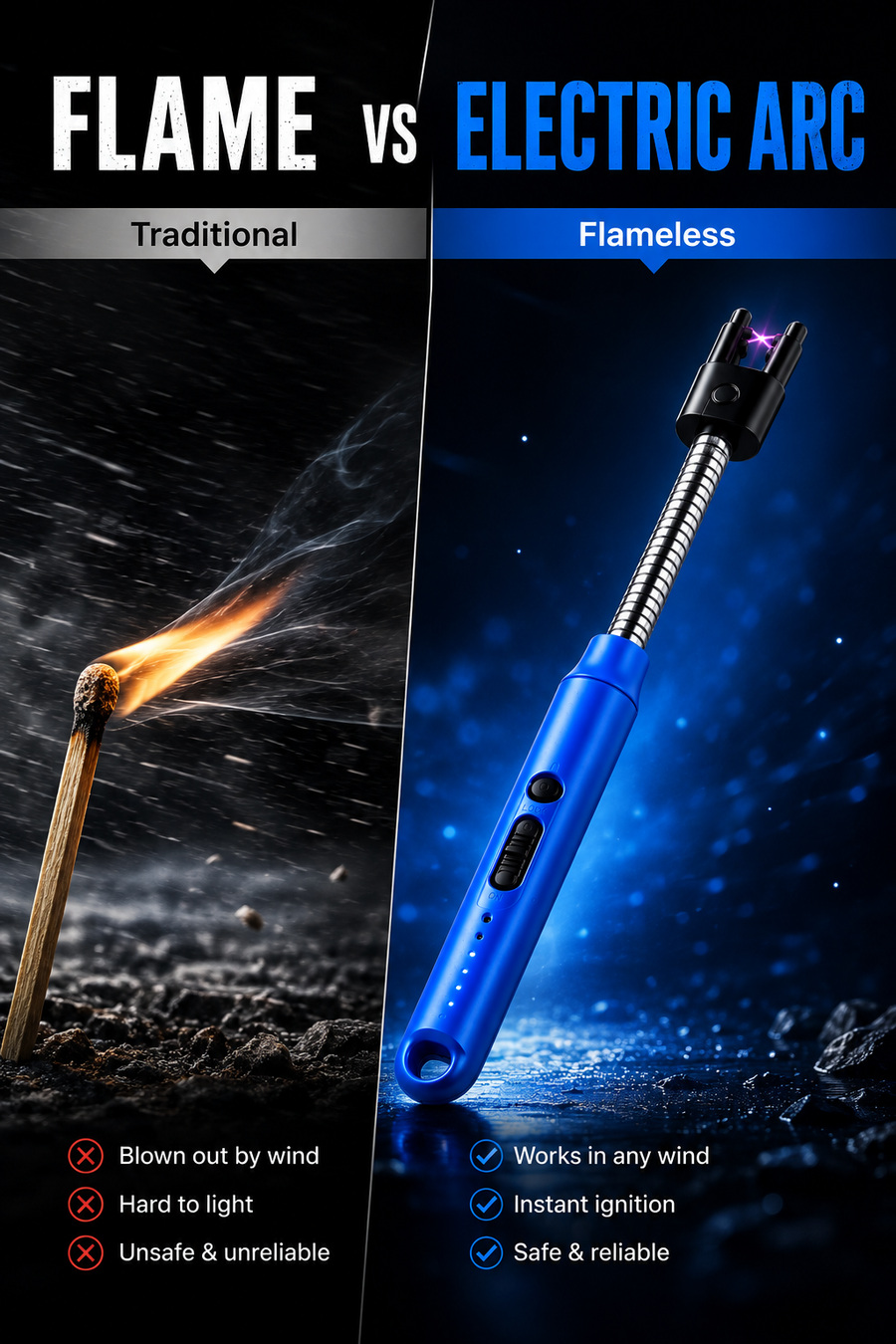 Rechargeable Electric Arc Lighter – Flexible Long Neck
